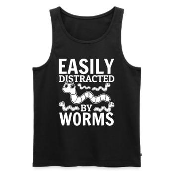 Worm Lover compost ver facilement de vers - Débardeur bio Premium Homme - noir - Devant - Michal (187cm)