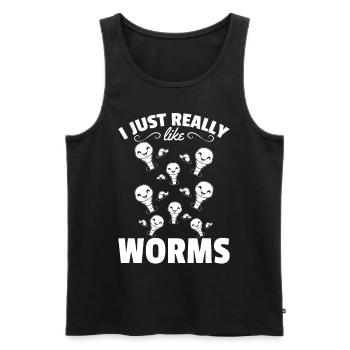 Happy Worm Compost Worm Lover I like worms - Men's Premium Organic Tank Top - black - Front - AI Model Male 178 light (178cm)
