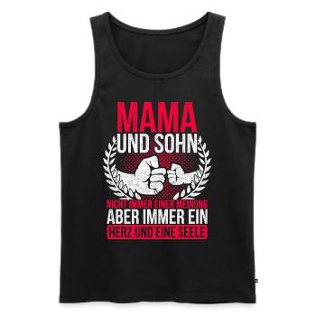 Vintage Mama und Sohn Geschenk Mutter - Männer Premium Bio Tank Top - Schwarz - Vorne - Michal (187cm)