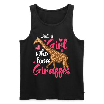 Just A Girl Who Loves Giraffes - Männer Premium Bio Tank Top - Schwarz - Vorne - Michal (187cm)