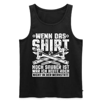 Vintage Wenn Das Shirt Noch Sauber Ist Werkstatt - Männer Premium Bio Tank Top - Schwarz - Vorne - Michal (187cm)
