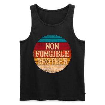 Vintage Crypto-monnaie NFT Non Fongible Brother - Débardeur bio Premium Homme - noir - Devant - Michal (187cm)