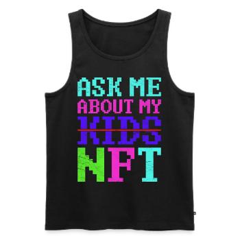 Vintage Crypto NFT Fathers Day Funny Kids Gift - Men's Premium Organic Tank Top - black - Front - Michal (187cm)