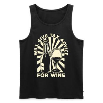 Give tax advice to wine tax advisors - Men's Premium Organic Tank Top - black - Front - AI Model Male 178 light (178cm)