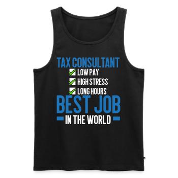 Conseiller fiscal Meilleur emploi dans le monde Comptable - Débardeur bio Premium Homme - noir - Devant - Michal (187cm)
