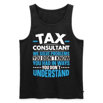 Steuerberater CPA Wirtschaftsprüfer Steuersaison W - Männer Premium Bio Tank Top - Schwarz - Vorne - Michal (187cm)