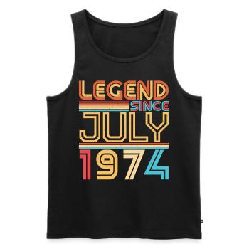 1974 July Retro - Men's Premium Organic Tank Top - black - Front - Michal (187cm)