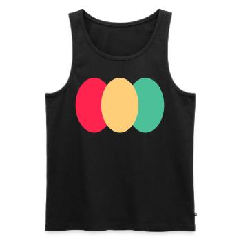 Three Oval- Red - Yellow - Green - Men's Premium Organic Tank Top - black - Front - AI Model Male 178 light (178cm)