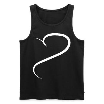Half Heart White Design - Men's Premium Organic Tank Top - black - Front - AI Model Male 178 light (178cm)