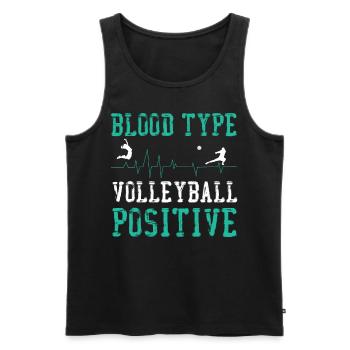 Groupe sanguin de l’équipe de volleyball - Débardeur bio Premium Homme - noir - Devant - Michal (187cm)