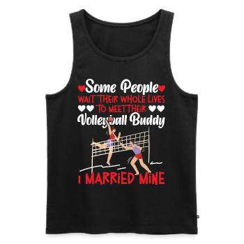 Volleyball Player Team Husband - Männer Premium Bio Tank Top - Schwarz - Vorne - Michal (187cm)