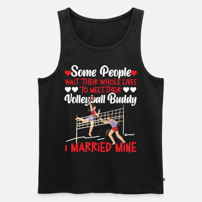 Volleyball Player Team Husband - Männer Premium Bio Tank Top - Schwarz