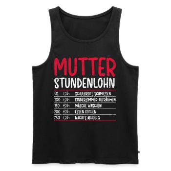Vintage Mutter Stundenlohn Geschenk Spruch Mama - Männer Premium Bio Tank Top - Schwarz - Vorne - AI Model Male 178 light (178cm)