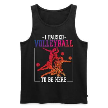 Volleyball Player Team I Paused - Männer Premium Bio Tank Top - Schwarz - Vorne - Michal (187cm)