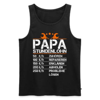 Vater Stundenlohn Witzig Geschenk Lustig Papa - Männer Premium Bio Tank Top - Schwarz - Vorne - Michal (187cm)