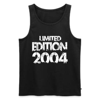 Limited Edition 2004 - Men's Premium Organic Tank Top - black - Front - AI Model Male 178 light (178cm)