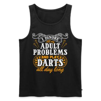 Dartspiel Ich ignoriere alle meine Probleme mit - Männer Premium Bio Tank Top - Schwarz - Vorne - AI Model Male 178 light (178cm)