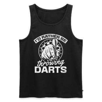 Darts Player Darts Game I Would Rather Darts - Men's Premium Organic Tank Top - black - Front - Michal (187cm)