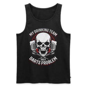 My drinking team has a darts problem darts player - Men's Premium Organic Tank Top - black - Front - Michal (187cm)