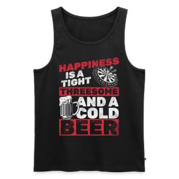 Glück ist ein enger Dreier und ein kaltes Bier - Männer Premium Bio Tank Top - Schwarz - Vorne - Michal (187cm)