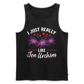 Seeigel Meerestier Ich mag Seeigel einfach - Männer Premium Bio Tank Top - Schwarz - Vorne - AI Model Male 178 light (178cm)