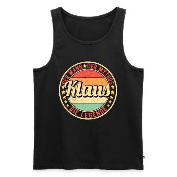 Klaus Der Mann Der Mythos Die Legende - Männer Premium Bio Tank Top - Schwarz - Vorne - Michal (187cm)
