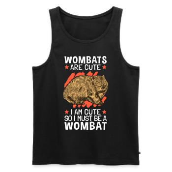 Also bin ich ein Wombat Beuteltier - Männer Premium Bio Tank Top - Schwarz - Vorne - AI Model Male 178 light (178cm)