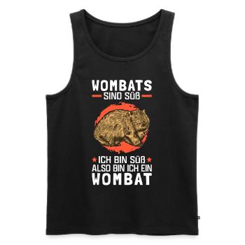 Wombats sind süß Beuteltier Wombat - Männer Premium Bio Tank Top - Schwarz - Vorne - AI Model Male 178 light (178cm)