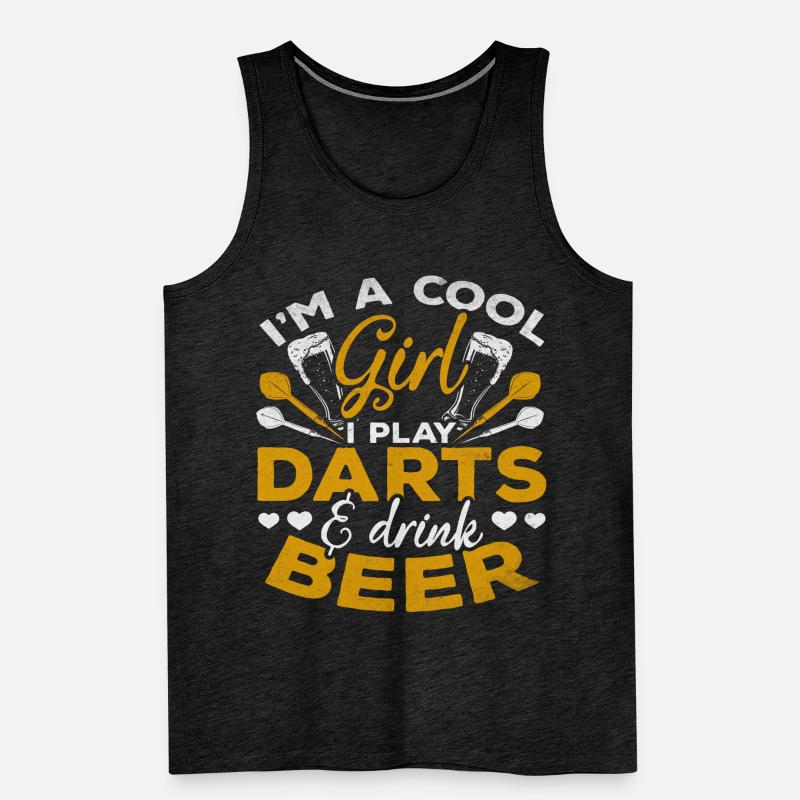 Ich bin ein cooles Mädchen Ich spiele Darts & Männer Premium Bio Tank Top