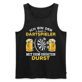 Ich bin der beste Dartspieler mit dem größten - Männer Premium Bio Tank Top - Schwarz - Vorne - Michal (187cm)