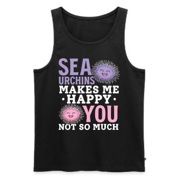 Seeigel machen mich glücklich Du nicht so - Männer Premium Bio Tank Top - Schwarz - Vorne - AI Model Male 178 light (178cm)
