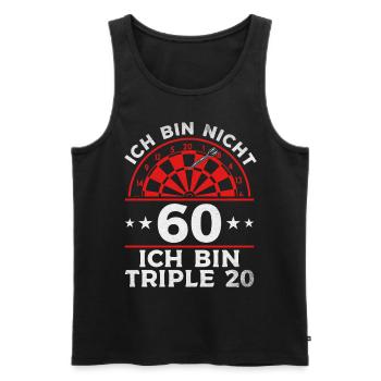 Ich bin nicht 60 Ich bin triple 20 - Dartspieler - Männer Premium Bio Tank Top - Schwarz - Vorne - Michal (187cm)