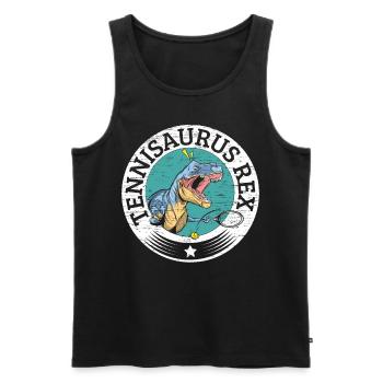 Tennisaurus Rex Paléontologue Amateurs de dinosaures - Débardeur bio Premium Homme - noir - Devant - AI Model Male 178 light (178cm)