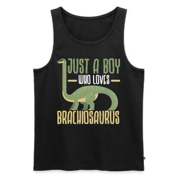 Just a boy who loves brachiosaurus dinosaurs - Men's Premium Organic Tank Top - black - Front - Michal (187cm)