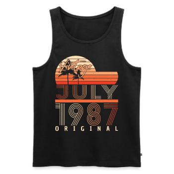 Juli 1987 Geschenkidee - Männer Premium Bio Tank Top - Schwarz - Vorne - Michal (187cm)