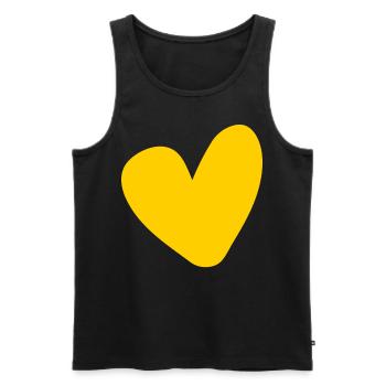 Heart Yellow Design - Men's Premium Organic Tank Top - black - Front - Michal (187cm)