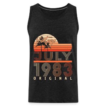 1983 Im Juli Retro - Männer Premium Bio Tank Top - Anthrazit - Vorne - Alexander (188cm)