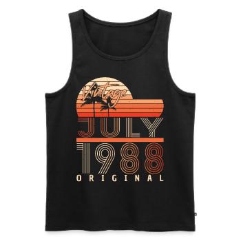 July 1988 Gift idea - Men's Premium Organic Tank Top - black - Front - AI Model Male 178 light (178cm)