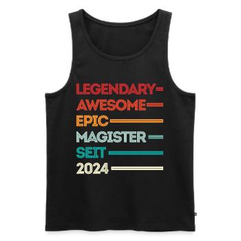 Magister 2024 Spruch Magisterabschluss - Männer Premium Bio Tank Top - Schwarz - Vorne - Michal (187cm)