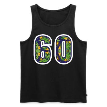 60 Zahl Grün - Männer Premium Bio Tank Top - Schwarz - Vorne - Michal (187cm)