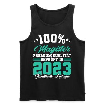 Magister 2023 Spruch Magisterabschluss - Männer Premium Bio Tank Top - Schwarz - Vorne - Michal (187cm)