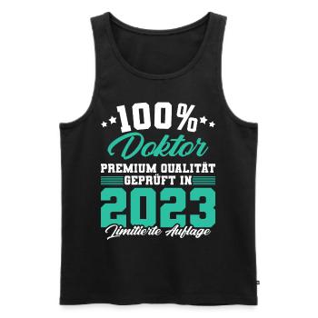 Doktor 2023 Doktorand Promotion Dissertation - Männer Premium Bio Tank Top - Schwarz - Vorne - Michal (187cm)
