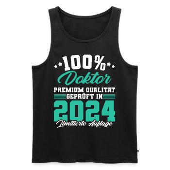 Doktor 2024 Doktorand Promotion Dissertation - Männer Premium Bio Tank Top - Schwarz - Vorne - Michal (187cm)