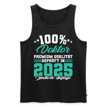 Doktor 2025 Doktorand Promotion Dissertation - Männer Premium Bio Tank Top - Schwarz - Vorne - Michal (187cm)