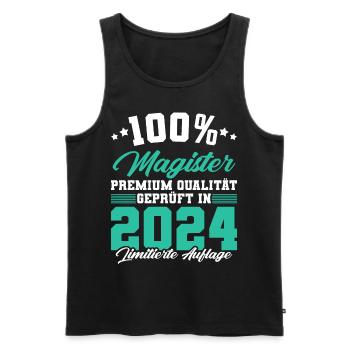 Magister 2024 Spruch Magisterabschluss - Männer Premium Bio Tank Top - Schwarz - Vorne - Michal (187cm)