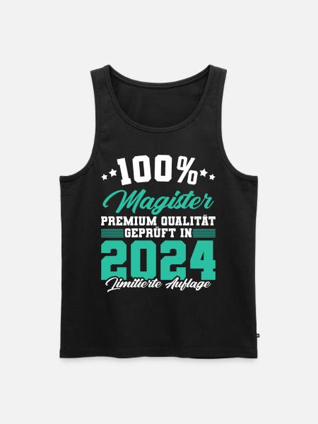 Magister 2024 Spruch Magisterabschluss - Männer Premium Bio Tank Top - Schwarz