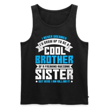Vintage Brother I Never Dreamed Id Grow Up - Men's Premium Organic Tank Top - black - Front - AI Model Male 178 light (178cm)