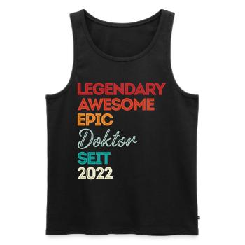 Doktor 2022 Doktorand Promotion Dissertation - Männer Premium Bio Tank Top - Schwarz - Vorne - Michal (187cm)