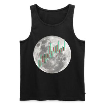 Crypto Trading Stock Chart Cot to the Moon - Débardeur bio Premium Homme - noir - Devant - Michal (187cm)