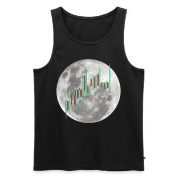 Graphique boursier de bougie Crypto Quote To The Moon - Débardeur bio Premium Homme - noir - Devant - Michal (187cm)